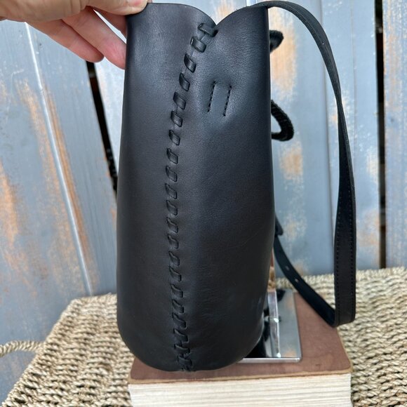 Madewell The Nashville Whipstitch Leather Tote Bag Black - Picture 4 of 15